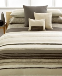 Finish off the Cordoba bed from Calvin Klein with the coordinating solid bedskirt in a rich brown tone for an all-around commanding statement. Finish off the Cordoba bed from Calvin Klein with the coordinating solid bedskirt in a rich brown tone for an all-around commanding statement.