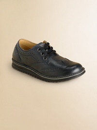 Just like dad's, these supple leather lace-up oxfords feature patented breathable technology that absorbs and expels sweat, while keeping out water.Lace-upLeather upperLeather/Textile liningLeather solePadded insoleImported Just like dad's, these supple leather lace-up oxfords feature patented breathable technology that absorbs and expels sweat, while keeping out water.Lace-upLeather upperLeather/Textile liningLeather solePadded insoleImported