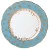 Inspired by the flamboyant designs of the 19th century, Eden Turquoise is both refined and sophisticated. This Limoges porcelain dinnerware service is a remarkable reproduction that captures the beauty of engraved gold work. Made in Limoges, France.