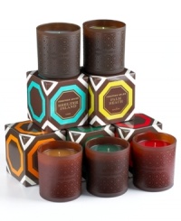 Follow your nose to Big Sur, Aspen and other dream lands with inspired Destination candles by Jonathan Adler. Aromas like clove, sage and eucalyptus transport you to your happy place and, with colored wax and a frosted geometric pattern on the vessel itself, set the scene wherever you are. Follow your nose to Big Sur, Aspen and other dream lands with inspired Destination candles by Jonathan Adler. Aromas like clove, sage and eucalyptus transport you to your happy place and, with colored wax and a frosted geometric pattern on the vessel itself, set the scene wherever you are.