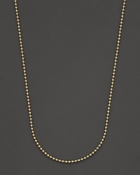 18K yellow gold ball chain necklace with extender. Designed by Temple St. Clair.