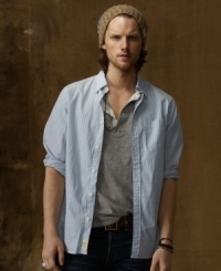 Worn crisp and buttoned or layered askew over your favorite tee, a striped shirt in soft cotton poplin continues to prove its power as an anything-goes essential. Worn crisp and buttoned or layered askew over your favorite tee, a striped shirt in soft cotton poplin continues to prove its power as an anything-goes essential.