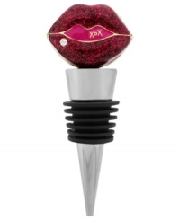 Seal it with a kiss. From Betsey Johnson comes this glitter lips wine stopper, crafted from metal with glass crystal accents and gold-tone details. Item comes packaged in a signature Betsey Johnson Gift Box. Approximate length: 3-1/2 inches. Seal it with a kiss. From Betsey Johnson comes this glitter lips wine stopper, crafted from metal with glass crystal accents and gold-tone details. Item comes packaged in a signature Betsey Johnson Gift Box. Approximate length: 3-1/2 inches.
