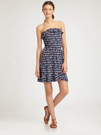 A playful print meets a mini silhouette with ruffle details for an ultra-feminine look.Strapless styleRuffle trimElasticized waistAllover printPull-on styleAbout 17 from natural waist96% rayon/4% spandexHand washImported Model shown is 5'10 (177cm) wearing US size Small. A playful print meets a mini silhouette with ruffle details for an ultra-feminine look.Strapless styleRuffle trimElasticized waistAllover printPull-on styleAbout 17 from natural waist96% rayon/4% spandexHand washImported Model shown is 5'10 (177cm) wearing US size Small.