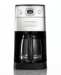 Back to the grind! Whether brewing fresh grounds or grinding you're own, this 10-cup unit creates an aromatic result that rivals your favorite cafe. Fully programmable up to 24 hours in advance with a charcoal water filter that ensures a clean, fresh coffee taste. Three-year limited warranty. Model DGB-625BC. Back to the grind! Whether brewing fresh grounds or grinding you're own, this 10-cup unit creates an aromatic result that rivals your favorite cafe. Fully programmable up to 24 hours in advance with a charcoal water filter that ensures a clean, fresh coffee taste. Three-year limited warranty. Model DGB-625BC.