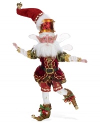 Dancing to the beat of his own drum, the Christmas Shopping fairy by Mark Roberts wears a coat, shorts and boots that sparkle in regal shades of the season. Wiggle his flexible arms and legs in a holiday jig or sit him on the mantel. Dancing to the beat of his own drum, the Christmas Shopping fairy by Mark Roberts wears a coat, shorts and boots that sparkle in regal shades of the season. Wiggle his flexible arms and legs in a holiday jig or sit him on the mantel.