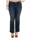 Sport the season's hottest tops with Jessica Simpson's bootcut plus size jeans, featuring a curvy fit.