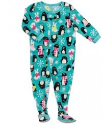 Cartert's GIrls Microfleece Penguin Footed Sleeper Pj's Cartert's GIrls Microfleece Penguin Footed Sleeper Pj's