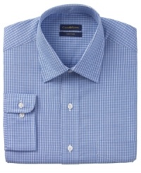 With a subtle check pattern, this shirt from Club Room squares off your dress wardrobe. With a subtle check pattern, this shirt from Club Room squares off your dress wardrobe.