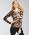 INC goes one better with a animal-print sweater: a jeweled, beaded collar takes this piece to next level of chic.