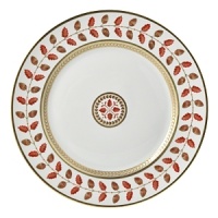 An inspired design with a fresh composition that retains classic elegance, outlined with a stately pattern of acorns and leaves and platinum trim. An inspired design with a fresh composition that retains classic elegance, outlined with a stately pattern of acorns and leaves and platinum trim.