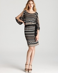 Neutral hued zigzags take form in a cozy sweater knit--this split sleeve Laundry by Shelli Segal dress is polished for the day when teamed with towering sandals. Neutral hued zigzags take form in a cozy sweater knit--this split sleeve Laundry by Shelli Segal dress is polished for the day when teamed with towering sandals.