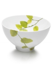 Forever spring. Bright new leaves plucked just for your table drape this collection of small salad bowls for a fresh, modern look, inside and out. From Mikasa dinnerware, the dishes of this Daylight set are durable and stylish in white porcelain with a fluid shape that broadens from base to rim. Forever spring. Bright new leaves plucked just for your table drape this collection of small salad bowls for a fresh, modern look, inside and out. From Mikasa dinnerware, the dishes of this Daylight set are durable and stylish in white porcelain with a fluid shape that broadens from base to rim.