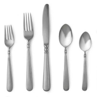 Lenox Pearl Platinum Satin Stainless Flatware 5 Piece Place Setting