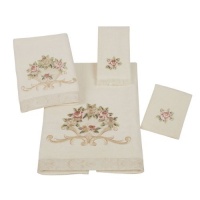 Avanti Rosefan 4-Piece Towel Set, Ivory Avanti Rosefan 4-Piece Towel Set, Ivory