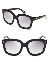 More is more when it comes to Tom Ford's oversized sunglasses with thick frames and gold/silver details. More is more when it comes to Tom Ford's oversized sunglasses with thick frames and gold/silver details.