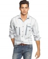 With cool utility styling, this shirt from INC International Concepts has the one up on your standard weekend wear.