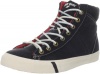 Pro-Keds Men's Royal Plus Hi Washed Twill Sneaker, Black, 9.5 M US