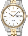 Seiko Men's SNE032 Two-Tone Solar White Dial Watch