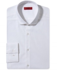 Modern and classic effortlessly meet with this slim-fit dress shirt from Hugo Boss. Modern and classic effortlessly meet with this slim-fit dress shirt from Hugo Boss.