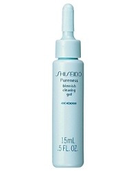 Shiseido Pureness Blemish Clearing Gel. A medicated gel that effectively clears up acne as it purifies and refreshes skin. Calms and soothes flare-ups and redness associated with acne and helps prevent the appearance of new acne. Formulated with salicylic acid to reduce the cause of acne. Contains a purifying agent proven to keep skin clean in combination with an aromachology-based fragrance. Use daily as needed after cleansing. Shiseido Pureness Blemish Clearing Gel. A medicated gel that effectively clears up acne as it purifies and refreshes skin. Calms and soothes flare-ups and redness associated with acne and helps prevent the appearance of new acne. Formulated with salicylic acid to reduce the cause of acne. Contains a purifying agent proven to keep skin clean in combination with an aromachology-based fragrance. Use daily as needed after cleansing.
