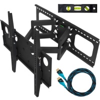 Cheetah Mounts Plasma LCD Flat Screen TV Articulating Full Motion Dual Arm Wall Mount Bracket For 32-65 Displays Up To 165LBS With 10' High Speed HDMI Cable With Ethernet Fits Up To 24 Studs Cheetah Mounts Plasma LCD Flat Screen TV Articulating Full Motion Dual Arm Wall Mount Bracket For 32-65 Displays Up To 165LBS With 10' High Speed HDMI Cable With Ethernet Fits Up To 24 Studs
