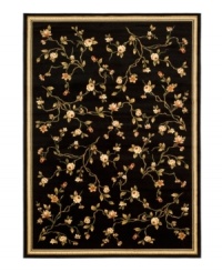 Rustic, traditional florals reminiscent of ancient Persian designs make their way to your home over a rich, black ground. The Lyndhurst pattern captures Edenic elegance in soft, low pile and its durable construction withstands the test of time. Rustic, traditional florals reminiscent of ancient Persian designs make their way to your home over a rich, black ground. The Lyndhurst pattern captures Edenic elegance in soft, low pile and its durable construction withstands the test of time.