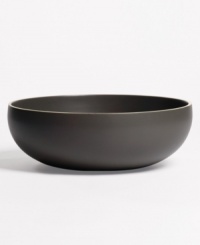 With a powdery matte finish and clean modern shapes, this dinnerware collection from renowned designer Vera Wang brings minimalism to the table with chic style. In soft, natural graphite, this serving bowl coordinates perfectly with any decor. With a powdery matte finish and clean modern shapes, this dinnerware collection from renowned designer Vera Wang brings minimalism to the table with chic style. In soft, natural graphite, this serving bowl coordinates perfectly with any decor.