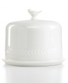 Whiteware gets whimsical. A figural bird and branches sculpted in fresh white porcelain make this Martha Stewart Collection cake dome a charmer on casual tables.