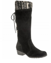 Naturalizer perfected casual chic by adding a chunky sweater cuff to these sleek and suede Haddie boots. Naturalizer perfected casual chic by adding a chunky sweater cuff to these sleek and suede Haddie boots.