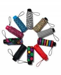 Add some fashionista flair to your rainy days with this perfectly portable Totes umbrella, featuring bright, bold patterns and automatic open and close for easy use. Add some fashionista flair to your rainy days with this perfectly portable Totes umbrella, featuring bright, bold patterns and automatic open and close for easy use.