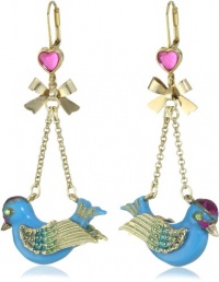 Betsey Johnson Flights of Fancy Bird Chandelier Drop Earrings