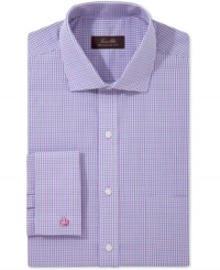 You'll easily get noticed around the office in style that's simple to pull off with this non-iron dress shirt from Tasso Elba. You'll easily get noticed around the office in style that's simple to pull off with this non-iron dress shirt from Tasso Elba.