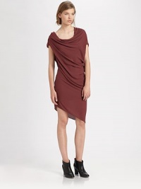 Asymmetrical draping and an architectural hem add a touch of sophistication to this ladylike staple. Draped roundneckShort sleevesAsymmetrical hemAbout 28 from natural waistPolyesterDry cleanImportedModel shown is 5'10 (177cm) wearing US size 2. Asymmetrical draping and an architectural hem add a touch of sophistication to this ladylike staple. Draped roundneckShort sleevesAsymmetrical hemAbout 28 from natural waistPolyesterDry cleanImportedModel shown is 5'10 (177cm) wearing US size 2.