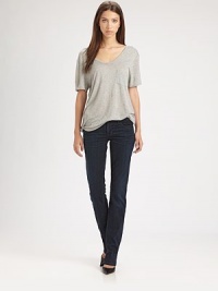 Flattering straight-leg construction and an ultra-dark wash renew this delectable denim design. THE FITMedium rise, about 8Inseam, about 34THE DETAILSButton closureZip flyFive-pocket style98% cotton/2% elastaneMachine washMade in USA of Italian fabricModel shown is 5'10 (177cm) wearing US size 2. Flattering straight-leg construction and an ultra-dark wash renew this delectable denim design. THE FITMedium rise, about 8Inseam, about 34THE DETAILSButton closureZip flyFive-pocket style98% cotton/2% elastaneMachine washMade in USA of Italian fabricModel shown is 5'10 (177cm) wearing US size 2.