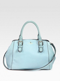 Luxurious leather in a roomy top-handle carryall, perfectly sized for all your essentials.Double top handles, 5¾-7½ dropDetachable shoulder strap, 14 dropMagnetic snap closureProtective metal feetThree inner compartmentsOne inside zip pocketTwo inside open pocketsCotton lining12½W X 7½H X 6½DImported Luxurious leather in a roomy top-handle carryall, perfectly sized for all your essentials.Double top handles, 5¾-7½ dropDetachable shoulder strap, 14 dropMagnetic snap closureProtective metal feetThree inner compartmentsOne inside zip pocketTwo inside open pocketsCotton lining12½W X 7½H X 6½DImported