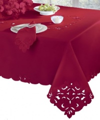 Homewear Cutwork and Embroidery 60-Inch by 104-Inch Tablecloth, Wine Homewear Cutwork and Embroidery 60-Inch by 104-Inch Tablecloth, Wine