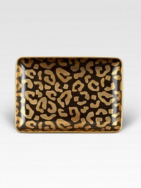 Hand-painted goldtone accents add glamour to this porcelain tray, available in two sizes: 5 X 7 and 12 X 6. Dishwasher safeMade in Portugal Hand-painted goldtone accents add glamour to this porcelain tray, available in two sizes: 5 X 7 and 12 X 6. Dishwasher safeMade in Portugal
