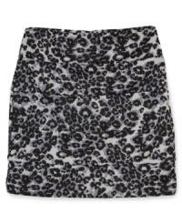 Style in a flash. The neutral-tone cheetah print on this skirt from BCX makes it a perfect basic for her on-the-go glamor. Style in a flash. The neutral-tone cheetah print on this skirt from BCX makes it a perfect basic for her on-the-go glamor.