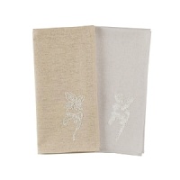 Luxe, linen blend napkin embellished with intricate embroidered stitching along the borders. Appropriate for refined entertaining, this napkin complements the Jacobean collection.