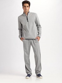 Premier comfort and style in a remarkably soft, heathered jersey knit defined by contrast tipping and a half-zip placket. Half-zip placketCottonMachine washImported Premier comfort and style in a remarkably soft, heathered jersey knit defined by contrast tipping and a half-zip placket. Half-zip placketCottonMachine washImported