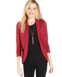AGB's metallic-knit cardigan is a bright and sparkly layer to add to your wardrobe. AGB's metallic-knit cardigan is a bright and sparkly layer to add to your wardrobe.