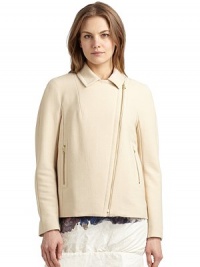 THE LOOKNotched collar converts to shirt collarAsymmetrical zip frontLong sleeves with zip cuffsDual front zip pocketsTHE FITAbout 23 from shoulder to hemTHE MATERIALRayon/wool/nylon/Fully linedCARE & ORIGINDry cleanImportedModel shown is 5'9 (175cm) wearing US size 4. THE LOOKNotched collar converts to shirt collarAsymmetrical zip frontLong sleeves with zip cuffsDual front zip pocketsTHE FITAbout 23 from shoulder to hemTHE MATERIALRayon/wool/nylon/Fully linedCARE & ORIGINDry cleanImportedModel shown is 5'9 (175cm) wearing US size 4.