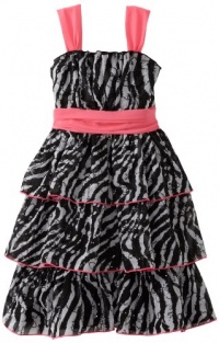 Bloome Girls 7-16 Plus-Size Sleeveless Zebra Occasion Dress, White/Black/Pink, 16.5 Bloome Girls 7-16 Plus-Size Sleeveless Zebra Occasion Dress, White/Black/Pink, 16.5