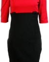 Calvin Klein Women's Twofer Dress Red/Black (12 Petite) [Apparel]