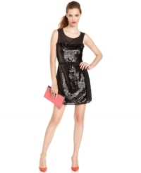 Sequins add high-shine to this chiffon RACHEL Rachel Roy dress -- perfect for hot soiree style! Sequins add high-shine to this chiffon RACHEL Rachel Roy dress -- perfect for hot soiree style!