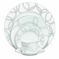 With platinum circles that represent the circles of life, the new Halo dinnerware pattern is the perfect choice for today's modern bride. Fresh in design, Halo brings the elegance of platinum on beautiful bright white bone china that is both graceful and contemporary. With platinum circles that represent the circles of life, the new Halo dinnerware pattern is the perfect choice for today's modern bride. Fresh in design, Halo brings the elegance of platinum on beautiful bright white bone china that is both graceful and contemporary.