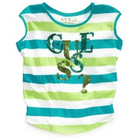 Guess Girls 7-16 Sequin Stripe Top (Small (7/8), Teal) Guess Girls 7-16 Sequin Stripe Top (Small (7/8), Teal)