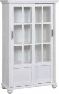 Altra 9448096 Bookcase with Sliding Glass Doors, White