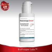 Hairomega Serum 2% Minoxidil (Compare to Rogaine®) Foaming DHT Blocker with Saw Palmetto, Myricetin, Grape Seed Extract, and Azelaic Acid